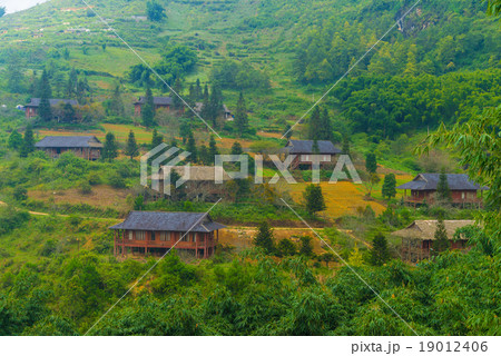 Beautiful View of mountains contain terraced field Beautiful View of mountains contain terraced field 19012406