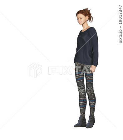 女性ファッションアラカルトperming3DCGイラスト素材 19013347