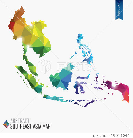 colorful abstract Southeast Asia map colorful abstract Southeast Asia map 19014044