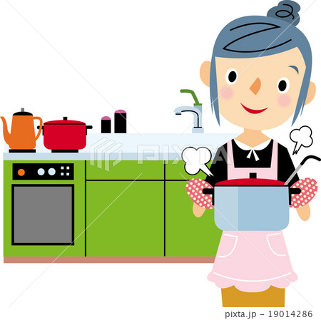 主婦　料理 19014286