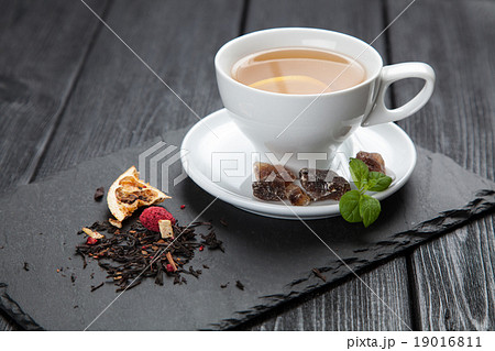 Cup of tea on dark background Cup of tea on dark background 19016811