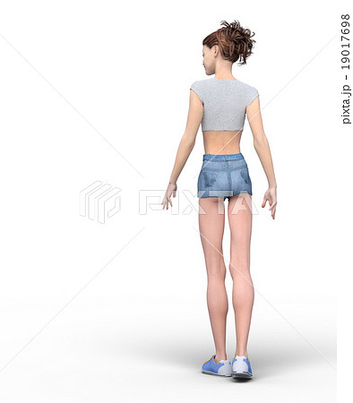 運動着の女性 後ろ姿 Perming3dcgイラスト素材のイラスト素材