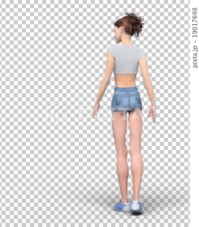 運動服背後的女性perming3DCG插圖素材 19017698