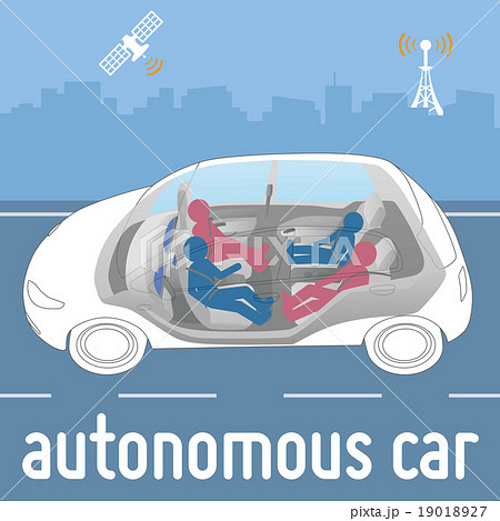 自動運転イメージイラストのイラスト素材