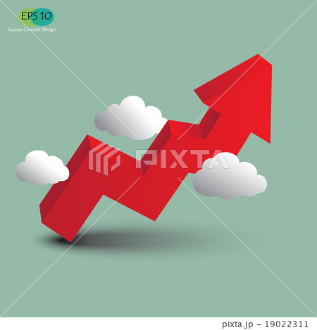 trending up high red graph break through the cloud 19022311