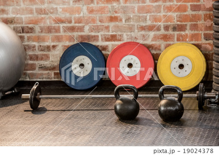 Exercising equipment arranged Exercising equipment arranged 19024378