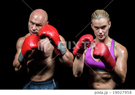 Portrait of boxers with gloves Portrait of boxers with gloves 19027958