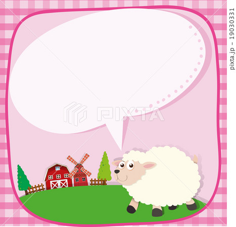 Border design with sheep on the farm Border design with sheep on the farm 19030331