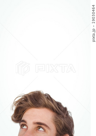 High section of man looking up 19030464