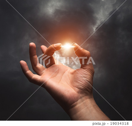 Lightning between two fingers Lightning between two fingers 19034318