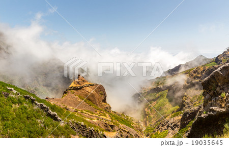 Mountains in clouds landscape Mountains in clouds landscape 19035645
