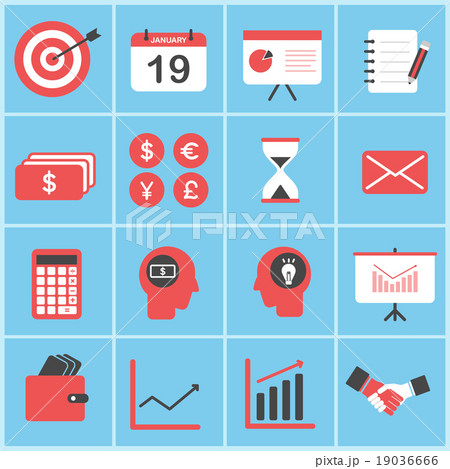 Business and finance icons set vector 19036666