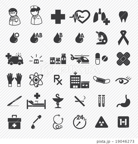 medical and hospital icons set.illustration 19046273