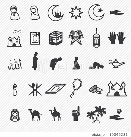 ramadan icons set.illustration 19046281