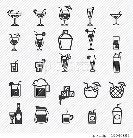Cocktail icons set. illustration eps10 19046395