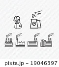 Industrial building factory and power plants icons 19046397