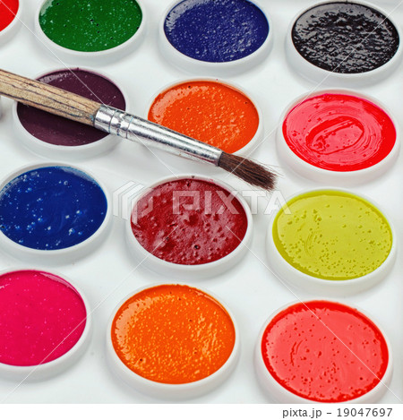 Watercolor Paints with brushes 19047697
