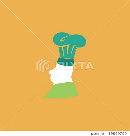 Silhouette of chef in hat Silhouette of chef in hat 19049799