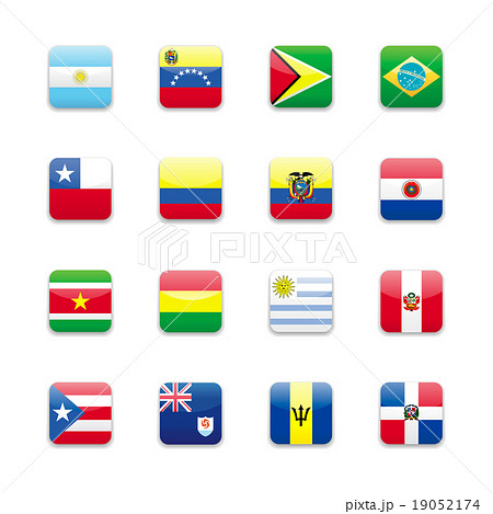 South America flags round icon South America flags round icon 19052174