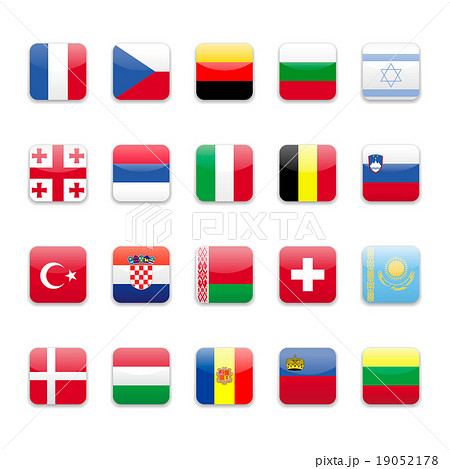 Europe flags round icon set Europe flags round icon set 19052178