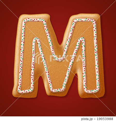Christmas gingerbread cookies alphabet. Vector 19053988