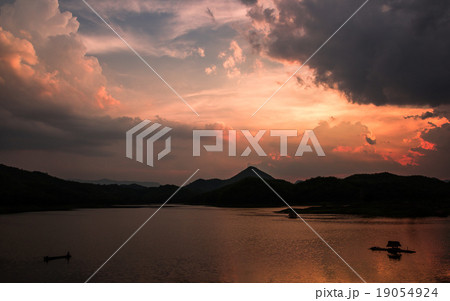 The river at sunset. 19054924