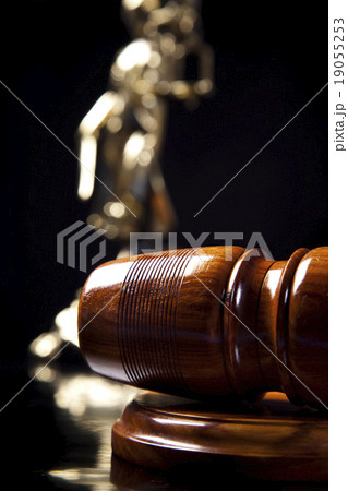 Mallet of judge, legal code and scales Mallet of judge, legal code and scales 19055253