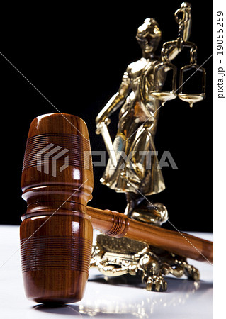 Mallet of judge, legal code and scales 19055259