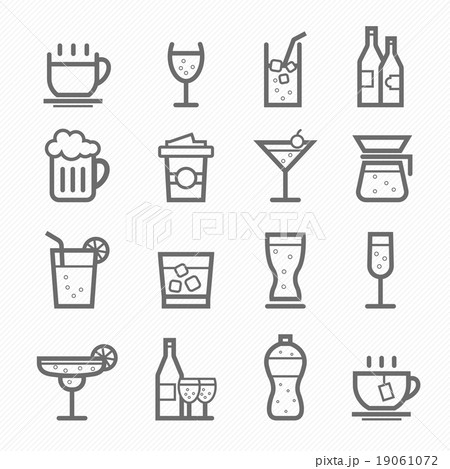 Beverage symbol vector outline icon 19061072