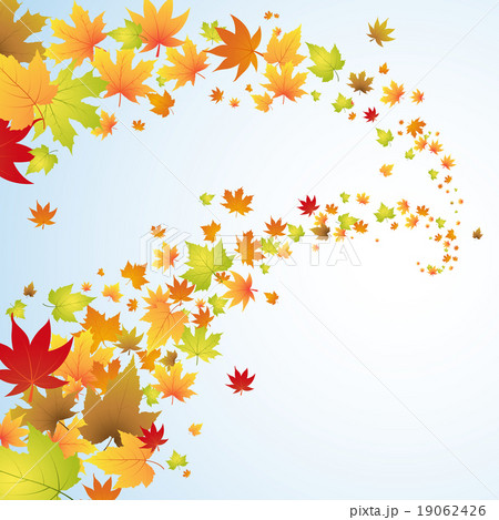Autumn background with colorful leaves in the sky Autumn background with colorful leaves in the sky 19062426