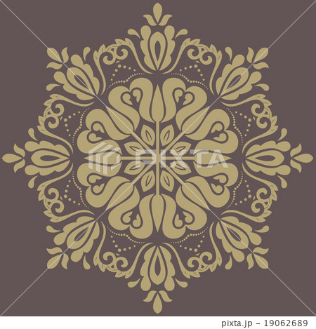 Damask Vector Orient Golden Pattern Damask Vector Orient Golden Pattern 19062689