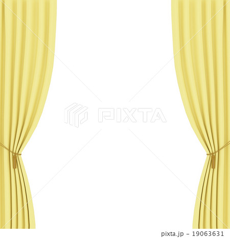 yellow curtains on white background yellow curtains on white background 19063631