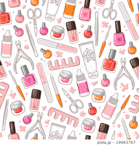 Manicure tools vector seamless pattern Manicure tools vector seamless pattern 19063767