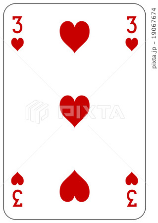 Poker playing card 3 heart 19067674