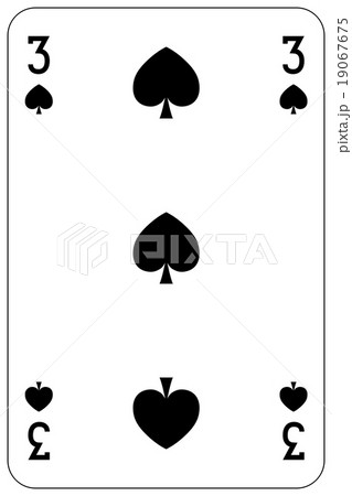 Poker playing card 3 spade 19067675