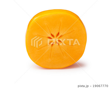 Halved persimmon isolated 19067770