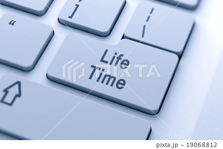 Life time word button on computer keyboard 19068812