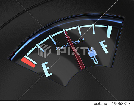 Electric fuel gauge indicating a middle battery 19068813