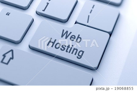 Web hosting word button on computer keyboard 19068855