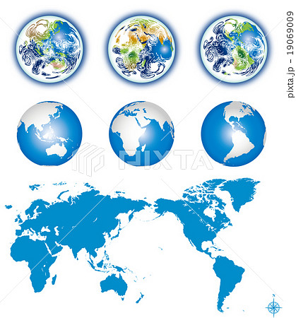 地球 世界地図 アイコンのイラスト素材
