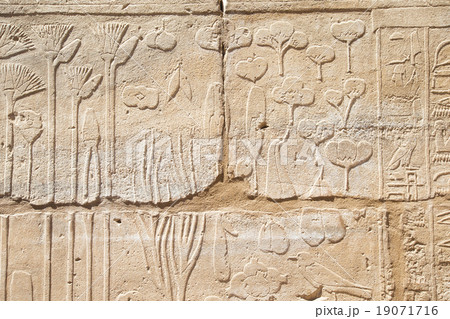 old egypt hieroglyphs carved on the stone 19071716