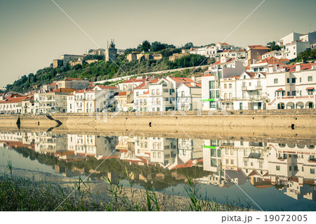 View of city Alcacer do Sal near the river Sado 19072005