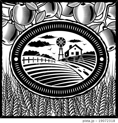 Retro farm black and white 19072318