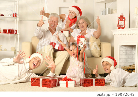 Family celebrating New Year 19072645