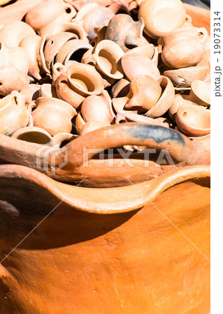 Ceramic in local market in Peru, South America. 19073314