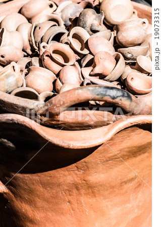 Ceramic in local market in Peru, South America. 19073315