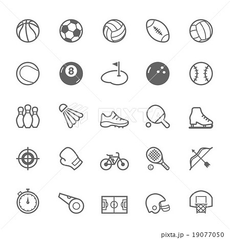 Set Of Outline Stroke Sport Icons Vectorのイラスト素材