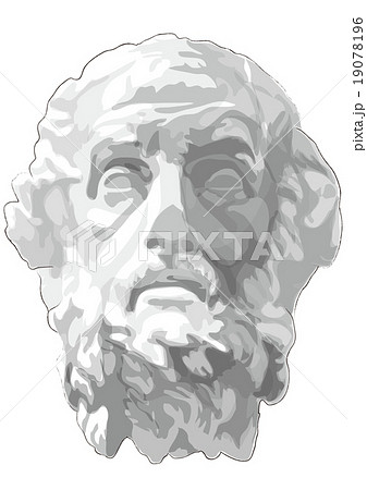 石膏像 ホメロス ホーマー の顔面のイラスト素材