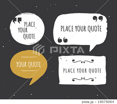 Quotes templates - hand drawn black and white set 19079064