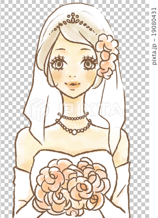 ウェディングドレス姿の女性のイラスト素材